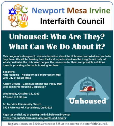 A flyer for the Interfaith Council Meeting